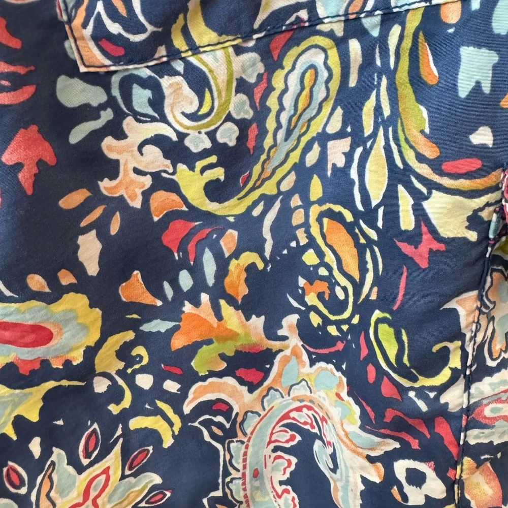 Men's Navy Paisley Swim Trunks - Multicolor